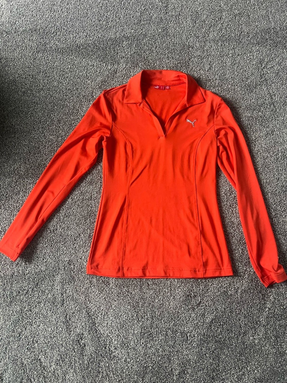 Puma Women's Long-Sleeve V-Neck Polo - Orange